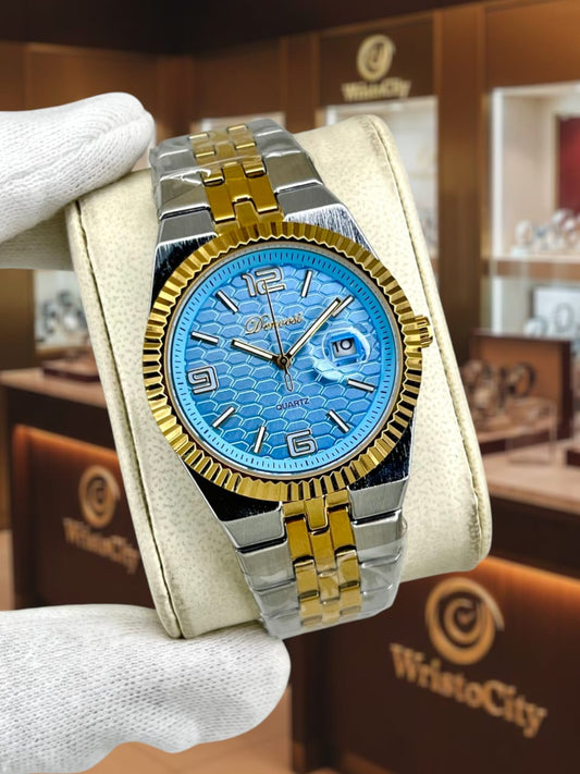 Luxury Two Tone Date Display Quartz Watch