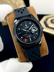 Fluted Bezel Rubber Strap