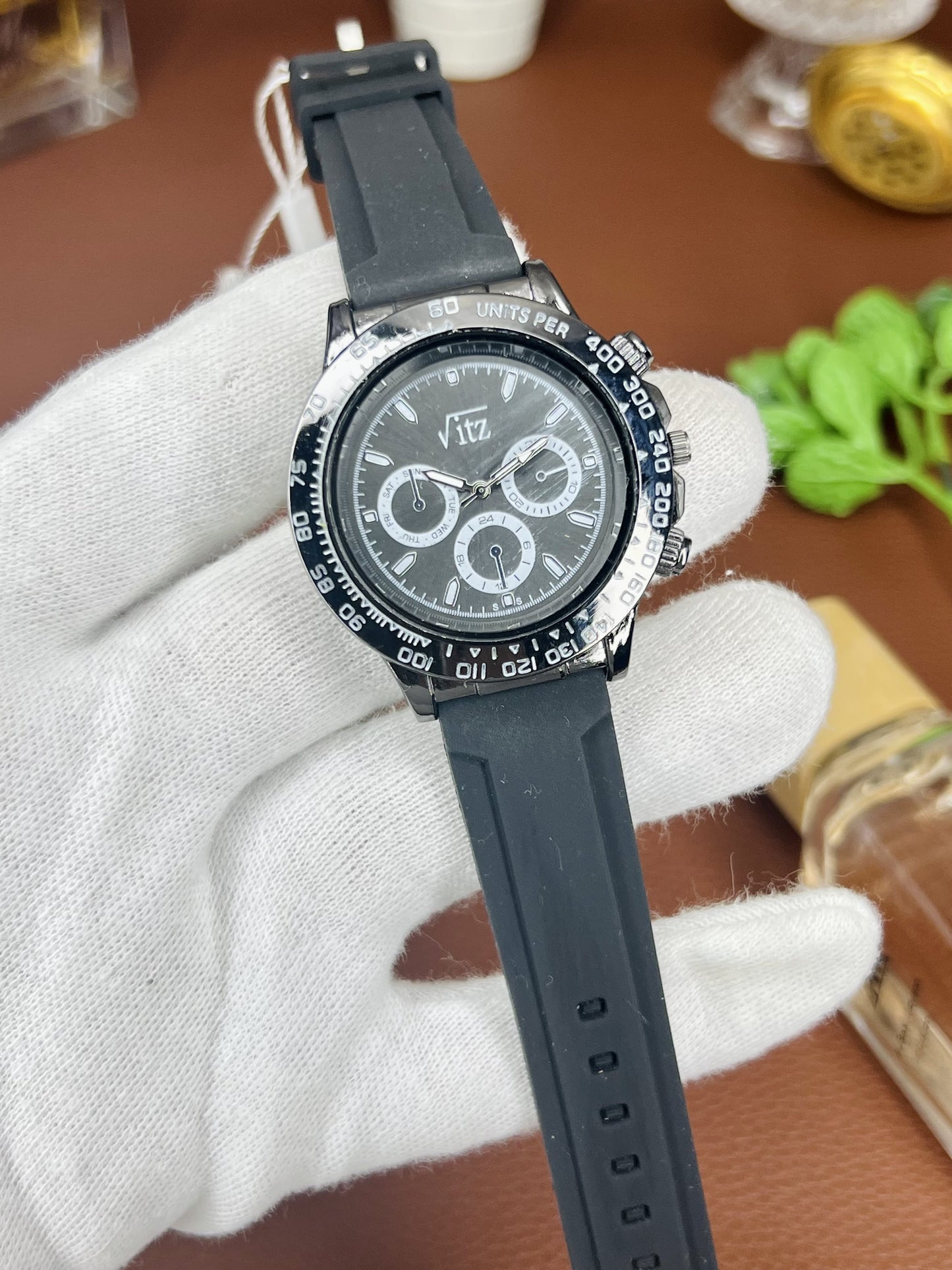 Men’s Sport Style Analog Watch with Multi-Dial Face & Silicone Strap