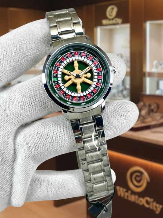 Roulette Wheel Stainless Steel Watch