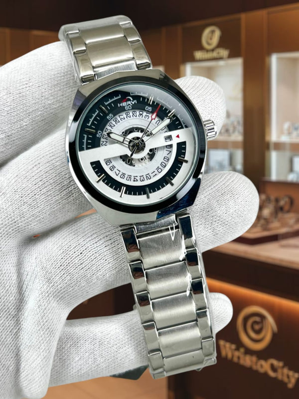 Men’s Stainless Steel Analog Watch with Date