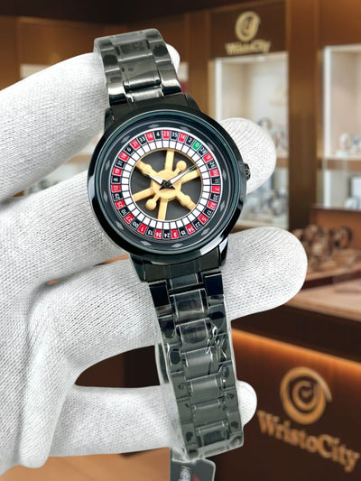Roulette Wheel Stainless Steel Watch